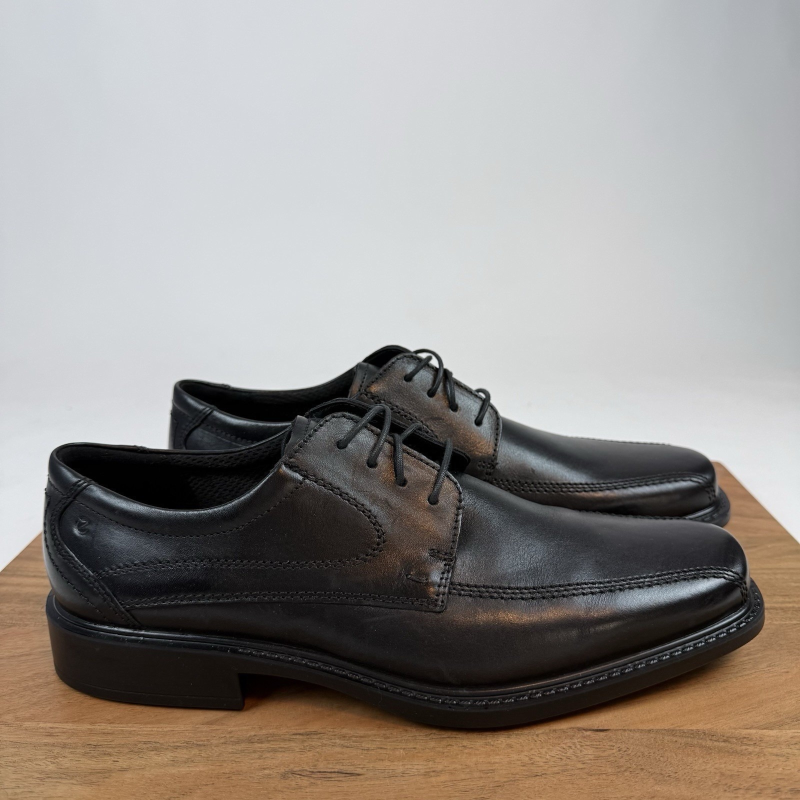 New Mens Ecco New Jersey Bike Toe Oxford Leather Loafers Shoes Size Eu 43 9/9.5